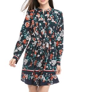 Tommy Hilfiger Women's Collared Pleated Floral Dress,  Size 8